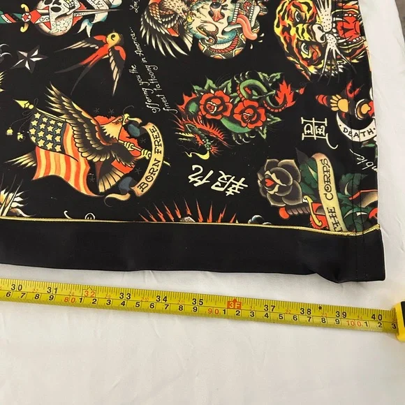 Ed Hardy Flashboard Track Pants Sz L Wide Leg Embroidered tattoo NWT Women. - Picture 10 of 11